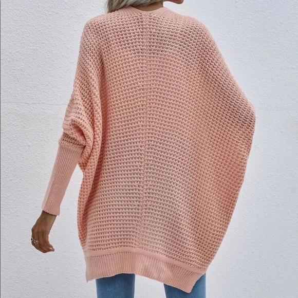 Boho knit batwing sleeve open cardigan dark green - Picture 15 of 16